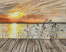 Ponton au Coucher du Soleil 003