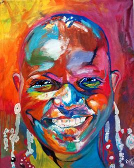 African Portrait Painting par EFART: Elkechai Fay&ccedil;al ART