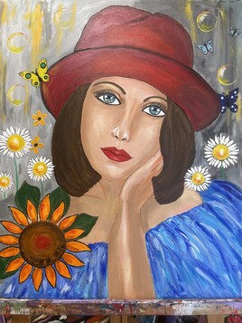 Jeune femme aux papillons