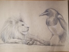 Lion et Pie, animaux totem