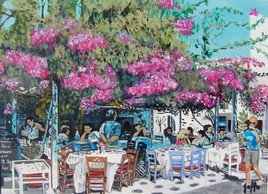 La terrasse du Pélican à Mykonos