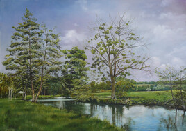 "Le coin du pécheur"  50X70 huile