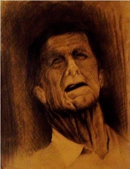 portrait au crayon et fusain