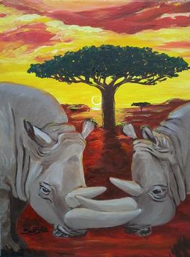 "Rhinocéros en péril"