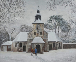 Honfleur, chapelle Notre Dame de Grâce sous la neige