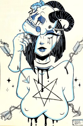 Stylo bic et promaker sur canson