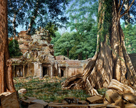 La cour int&eacute;rieure de Ta Prohm