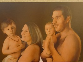 Portrait famille peinture