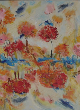 Artiste LangdonArt Arbres rouges esquisse d'automne