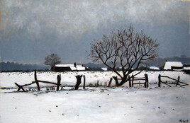Dans les champs: la neige