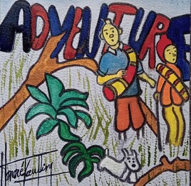 Tintin, Milou et Zorrino + graffiti
