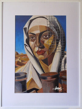 Femme grillag&eacute;e