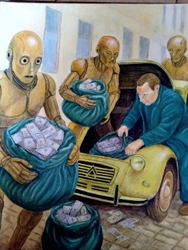 The dollars robbers  in 2cv