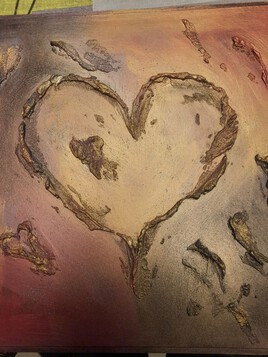 Réalisation sur panneau en bois 40 x 40 cm