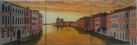 Venise Coucher de soleil sur le grand canal - Triptyque