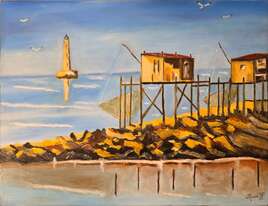 Carrelets en bord de mer