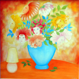 Fleurs &agrave; la lampe.