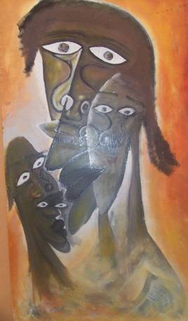 Tableau d'art Africain : MULTITUDE