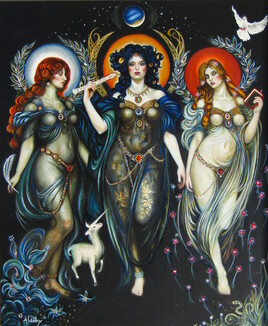 "TRIO D'OR ET D'ART"  Ald&eacute;hy Painting.
