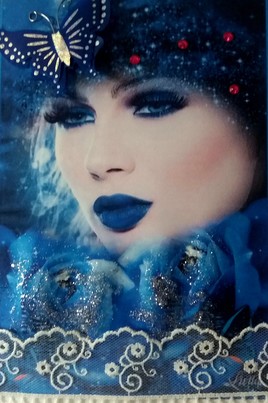 Frozen blue lady