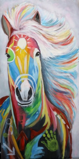cheval indien coloré
