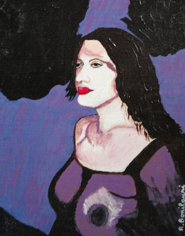 Les violets (portrait de femme)