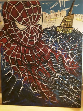Peinture sur toile spiderman super héros