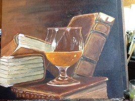 Vanit&eacute; cognac aux livres