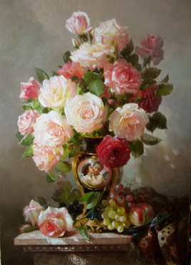 Bouquet dans un vase antiquaire