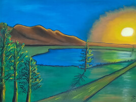 "Coucher de soleil sur le lac" "Coucher de soleil sur le lac"