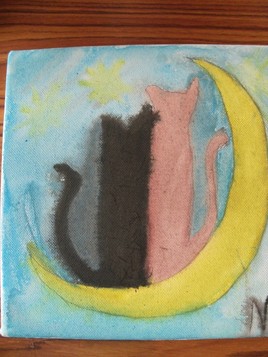 "Au clair de lune" - Aquarelle - Année 2016