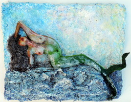 "Sirène" tableau en relief papier maché par JfGantner