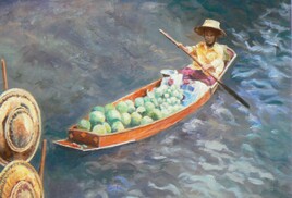 Le marché flottant en Thailande