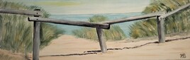 Chemin dans les dunes / Huile sur toile / 20 x 60 cm / Octobre 2016
