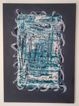 Toile acrylique et collage