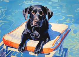 SunKissed Serenity: A Labrador's Poolside Daydream