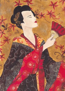 geisha eventail rouge