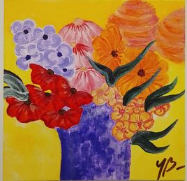 Bouquet de fleurs mate et satin&eacute;.