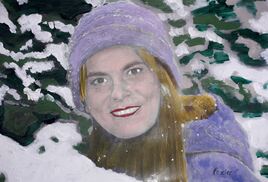 " my Sarah WIENER " is beautiful in Winter par le Fils du peintre Texier de Pélussin