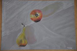"Jeu de fruits", pastels sur papier 2007