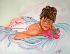 Matin romantique d'une femme