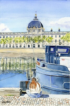 2025-27 Lyon Quai du Rhône Péniche et Hôtel Dieu