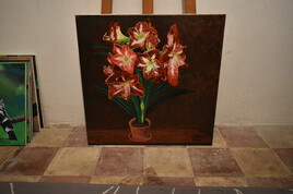 Painting flower, oil painting on canvas by joky kamo