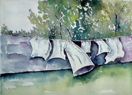 linge &eacute;tendu