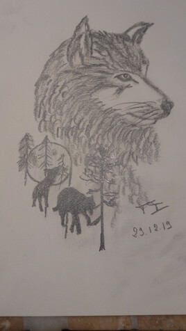 Loup dans la forêt