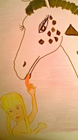 la petite fille et la girafe