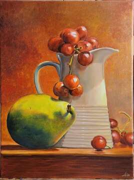 Poire et raisins