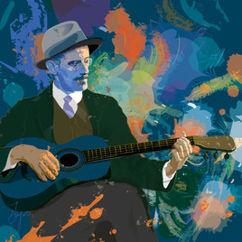James Joyce playing guitar...