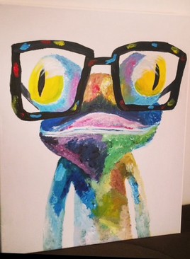 "La grenouille à lunette" Toile acrylique