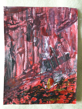 Dessin abstrait acrylique format A4